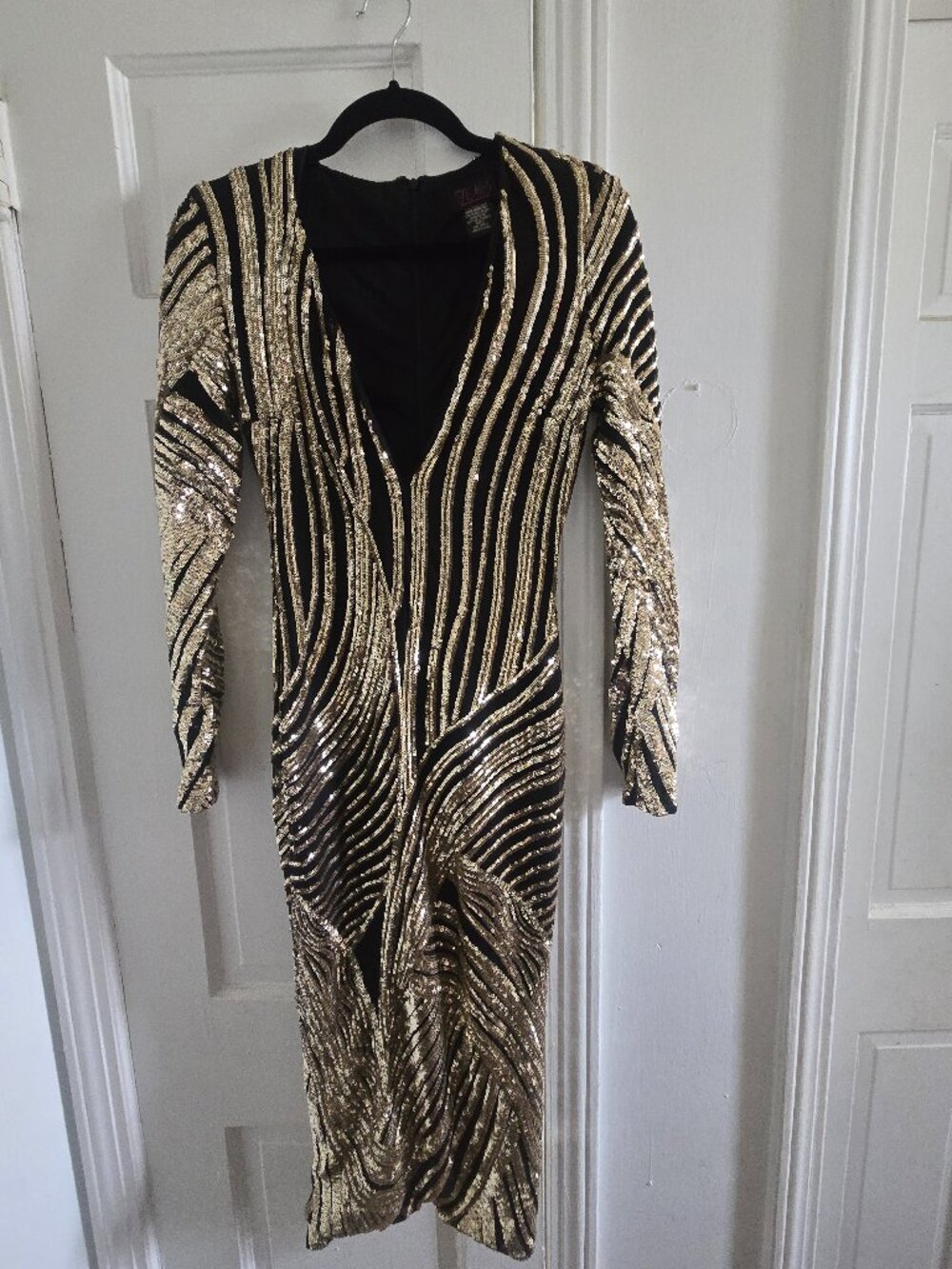 Gold Sequins Cocktail Dress